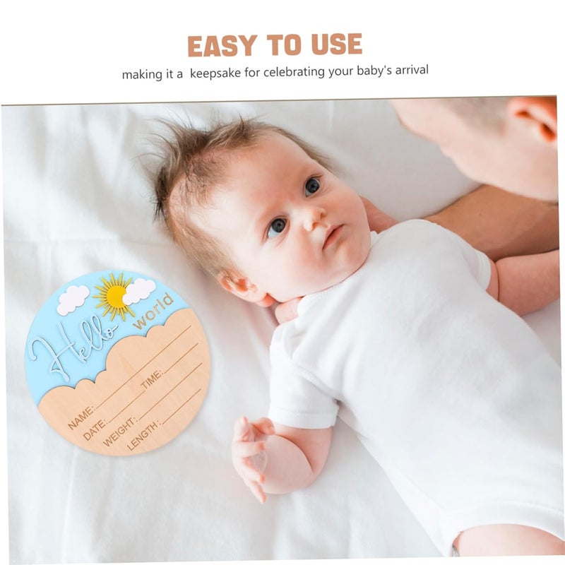 Gender Neutral Newborn Photo Plaque Smooth Finish Safe Handling Nursery Decor - Image 3